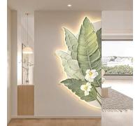 Peinture Lumineuse LED Art Mural, Décoration Murale Familiale 3D avec Lumière LED Dimmable, Applique Murale Moderne en Porcelaine Cristal pour Couloir Chambre à Coucher(B,70*35cm/27.56*13.78in)