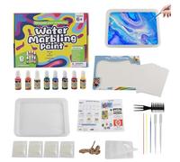 Peinture marbrée à l'eau pour , kit de peinture à marbre, kit créatif d'art aquatique avec papier et peintures, kit de peinture à faire soi-même, kit d'activités pour filles et filles, dessin