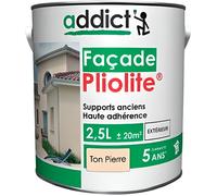 Peinture Mat pour façade à base de résine Pliolite 2,5 L - Ton pierre - ADD111926 - Addict Ton Pierre
