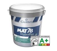Peinture mate acrylique - Guittet - Mat 78 Hydro plus - 3 Litre - Intérieur - Blanc