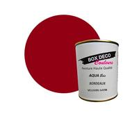 Peinture meuble bois intérieur à base d'acrylique aspect velours-satin Aqua Bois - 750 ml / 9m², Bordeaux