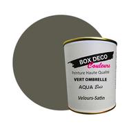 Peinture meuble bois intérieur à base d'acrylique aspect velours-satin Aqua Bois - 750 ml / 9m², Vert Ombrelle