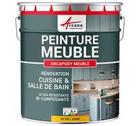 Peinture Meuble Cuisine, Salle de Bain - Résine Epoxy Bi-composant - ARCAPOXY MEUBLE - 1 kg (jusqu'à 12 m² en 2 couches) Jaune Signalisation - RAL 1023 - ARCANE INDUSTRIES