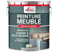 Peinture Meuble Cuisine, Salle de Bain - Résine Epoxy Bi-composant - ARCAPOXY MEUBLE - 2.5 kg (jusqu'à 30 m² en 2 couches) Telegris 4 - RAL 7047 - ARCANE INDUSTRIES