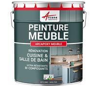 Peinture meuble cuisine & salle de bain - Résine epoxy bi-composant - Peinture pour meuble sans ponçage - ARCAPOXY MEUBLE - 2.5 kg (jusqu'à 30 m² en 2 couches) Gris fer - RAL 7011 - ARCANE INDUSTRIES