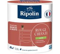 Peinture meuble et objet - Rouge chianti - Satiné - Ripolin - 0,5L
