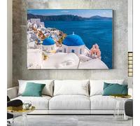 Peinture modulaire de Santorin,Grèce,paysage,mer Méditerranée,affiche murale,décoration de salon,impressions sur toile 50x70cm sans cadre