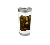 Peinture Mona Lisa Leonardo da Vinci Funny Art Parodie Gobelet isotherme en acier inoxydable double paroi