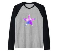 Peinture Motif étoiles Violettes Roses Bleues Manche Raglan