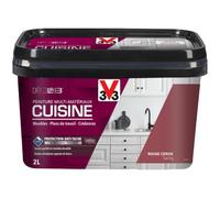 Peinture Multi-Matériaux Cuisine V33 Déco LAB Rouge Cerise Satin 2 L