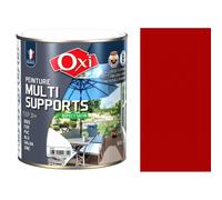 Peinture multi supports bois fer alu galva zinc pvc métaux Rouge vif 2.5L OXI direct sans sous couche