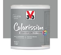 Peinture Multi-supports V33 Colorissim Satin Gris béton 0,5 L