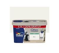 Peinture mur Crème de couleur DULUX VALENTINE blanc satiné 2.5L+20% gratuit