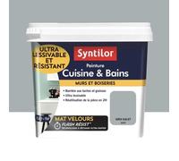 Peinture mur Cuisine et bains SYNTILOR gris galet mat 0.75 l