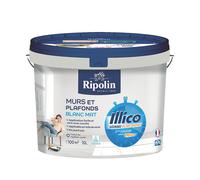 Peinture mur et plafond blanc mat RIPOLIN Illico 10L