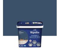 Peinture mur, RIPOLIN, cuisine et bain, 0.75 litre, bleu de bering satin