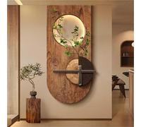 Peinture murale 3D avec lumière, décoration murale 3D, grand anneau de croissance sur bois, plante verte hydroponique, sculpture murale moderne, peintures chinoises à suspendre pour maison, entrée