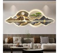Peinture murale à LED - Sculptures murales 3D à suspendre - Pin oriental - Décoration murale moderne traditionnelle chinoise