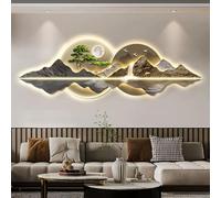 Peinture murale à LED - Sculptures murales 3D à suspendre - Pin oriental - Décoration murale moderne traditionnelle chinoise