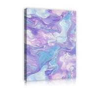 Peinture murale abstraite en marbre en toile Tourbillons violets et bleus Estampes d’œuvres Affiche esthétique onirique Peinture murale pour salon Chambre décoration 80x100cm