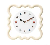 Peinture murale avec horloge et lampe murale de style crème, convient pour la décoration du salon au-dessus du canapé ou de la télévision, ajoute un look chaleureux et accueillant (A)