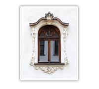 Peinture murale baroque en toile de fenêtre, affiche en cadre de sculpture ancienne, vieille architecture européenne, photo non encadrée uniquement, décoration vintage du salon sans cadre 90x120cm