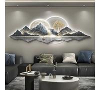 Peinture murale chinoise accueillante avec lumière LED, décoration d'intérieur orientale 3D, grande décoration murale faite à la main pour salon, chambre à coucher