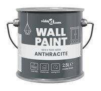 Peinture murale intérieure - vidaXL - Anthracite - 2,5 l - Surface lavable - Formule à base d'eau