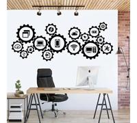 Peinture murale noire collaboration en équipe technologique autocollants muraux technologies de l’information sciences chambre des enfants décoration de bureau autocollants