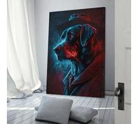 Peinture murale représentant un chien détective, décoration d'intérieur, pour salon, chambre d'enfant, fille ou garçon, cadeau d'anniversaire, art mural moderne, 20 x 30 cm