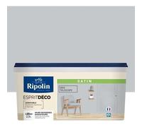 Peinture Murale RIPOLIN Toutes Pièces Esprit Déco Satin Gris telesco 2,5L