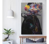 Peinture murale sur toile représentant une fleur de pensée, décoration murale pour salon, chambre à coucher, cuisine, cadeaux d'anniversaire pour femmes, 60 x 90 cm