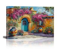 Peinture murale sur toile représentant une ville méditerranéenne, une rue, un paysage, pour salon, salle de bain, chambre à coucher, 21 x 30 cm, avec cadre