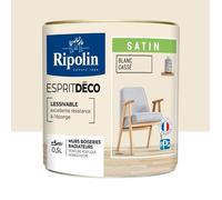 Peinture Murale Toutes Pièces - Satin - 0,5L - Blanc Cassé - Ripolin