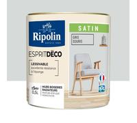 Peinture Murale Toutes Pièces - Satin - 0,5L - Gris Souris - Ripolin