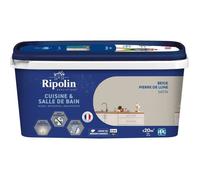 Peinture murs, boiseries, plafonds, radiateurs - RIPOLIN - Cuisine et bain - 2 L - Beige Pierre de lune