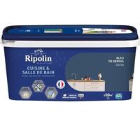 Peinture murs, boiseries, plafonds, radiateurs - RIPOLIN - Cuisine et bain - 2 L - Bleu de Bering