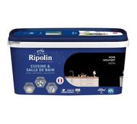 Peinture murs, boiseries, plafonds, radiateurs - RIPOLIN - Cuisine et bain - 2 L - Noir Houvert