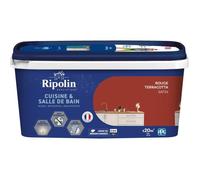 Peinture murs, boiseries, plafonds, radiateurs - RIPOLIN - Cuisine et bain - 2 L - Rouge Terracotta