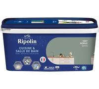 Peinture murs, boiseries, plafonds, radiateurs - RIPOLIN - Cuisine et bain - 2 L - Vert Nobile