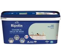 Peinture murs, boiseries, plafonds, radiateurs - RIPOLIN - Cuisine et bain - 2 L - Vert Palatino