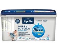 Peinture murs et plafonds - Blanc - Mat - RIPOLIN - Illico - 3 L
