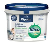 Peinture murs et plafonds - Blanc - Satin - RIPOLIN - Illico - 10 L