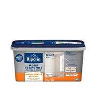Peinture murs & plafonds tachés & salis - Spécial dégâts des eaux - Blanc mat - RIPOLIN - 2,5L
