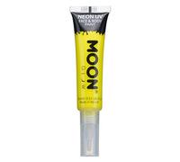 Peinture néon UV visage et corps avec pinceau de Moon Glow - 15ml - Intense Jaune