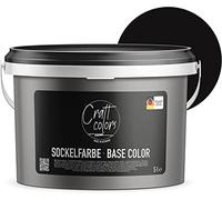 Peinture noire 5 L - Qualité pro pour béton, mur, façade, toit - Abrasion humide classe 1 - Résiste UV/intempéries - Fabriqué en Allemagne - Pour surfaces très sollicitées