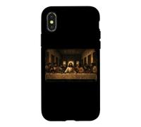 Peinture Noire de Jésus Dernière Cène Leonardo Coque pour iPhone X/XS