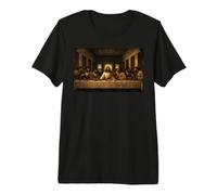 Peinture Noire de Jésus Dernière Cène Leonardo T-Shirt Haut de Gamme