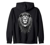 Peinture numérique Monochrome pour Amoureux des Chats Portrait de Lion Sweat à Capuche