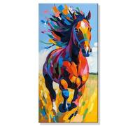 Peinture Numero, Abstrait Cheval Peinture par Numero Adulte, DIY kit de Peint à l'huile Numérique, Avec Pinceaux et Acryliques, Activité Manuelle Adulte, Tableau Decoration Murale 50x100cm s0h-220